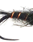 Orange bead head - black Sparkle Dub Fly X 6