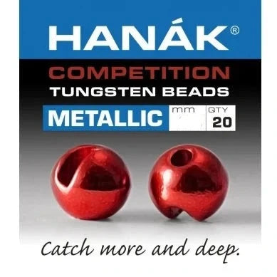 Red Metallic Tungsten Slotted Bead - Hanak Competition Australia NZ