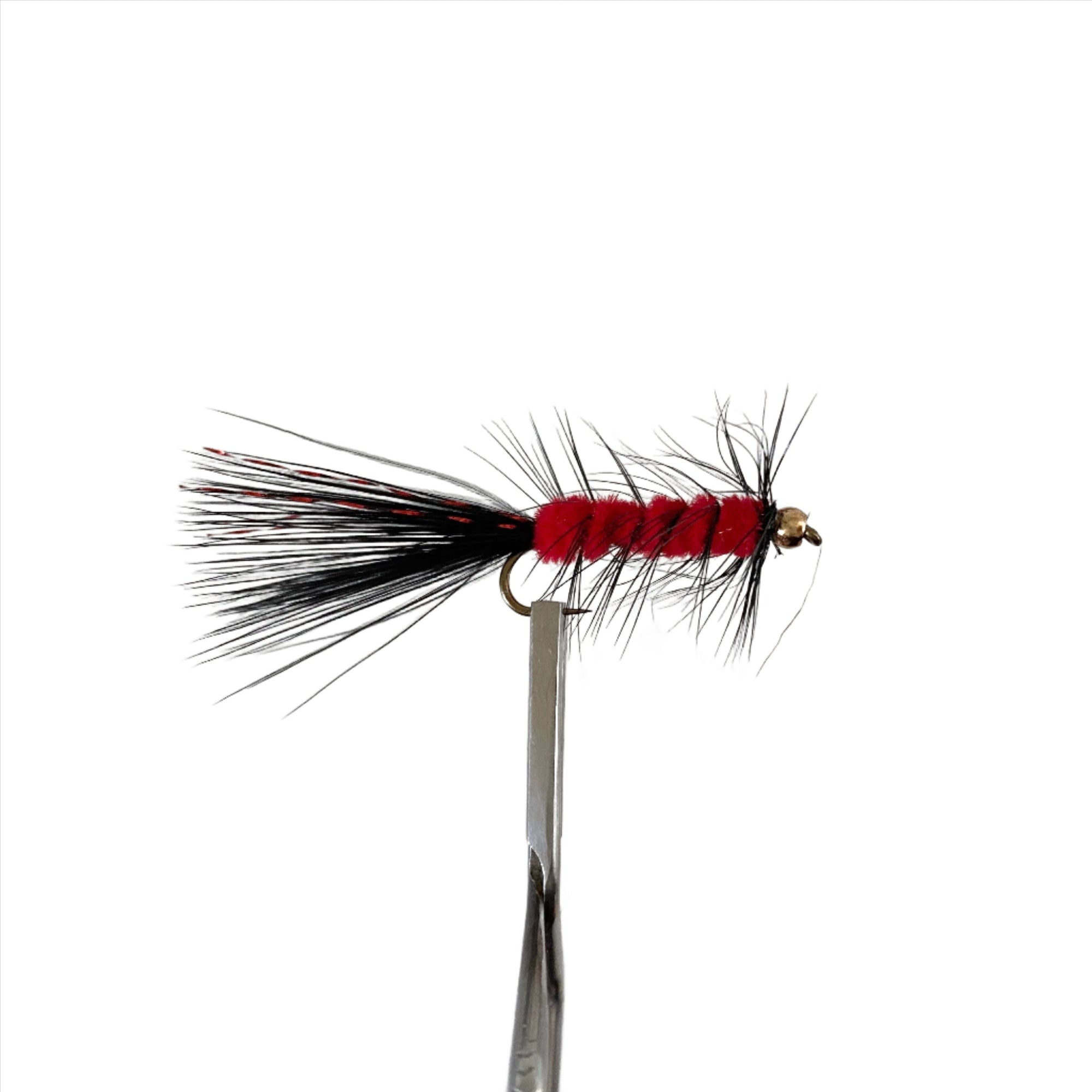 Fly Fishing Dry Fly Best Australia Tasmania New Zealand Red and Black Wooly Bugger