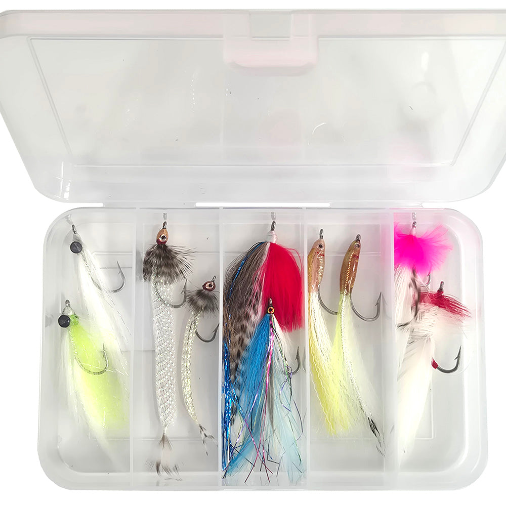 tuna barramundi mackerel tailor salmon. clousers, deceivers, pink things, seaducers Australia