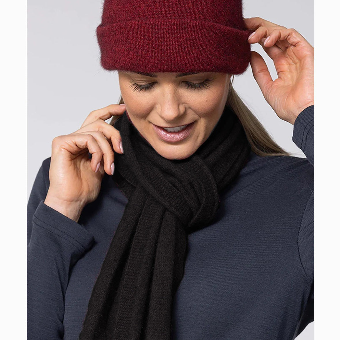 Warm stylish possum merino scarf noble wilde Australia