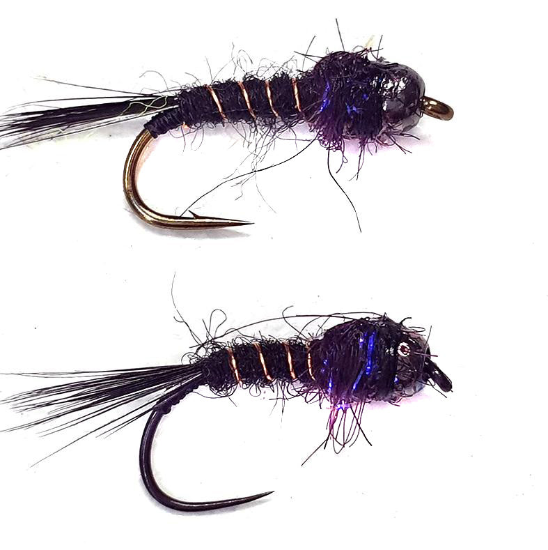 Claret Sparkle Dub. Black Bead Head Flashback Nymph Australia