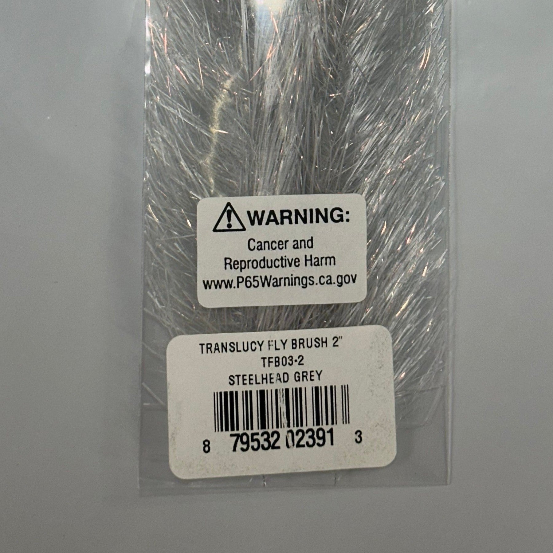 H20 Translucy Fly Brush 2" Steelhead Grey Fly Tying, Australia, NZ