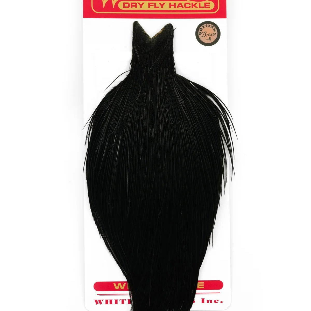 Whiting Dry Fly Cape Hackle - Bronze Grade Black, NZ, Australia