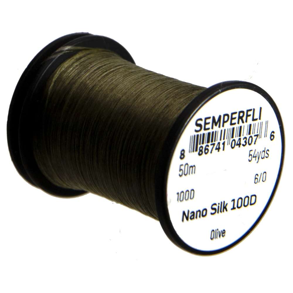 100D Olive Nano Silk Professional Fly Tying Thread - SEMPERFLI, Fly Fishing, Australia, NZ