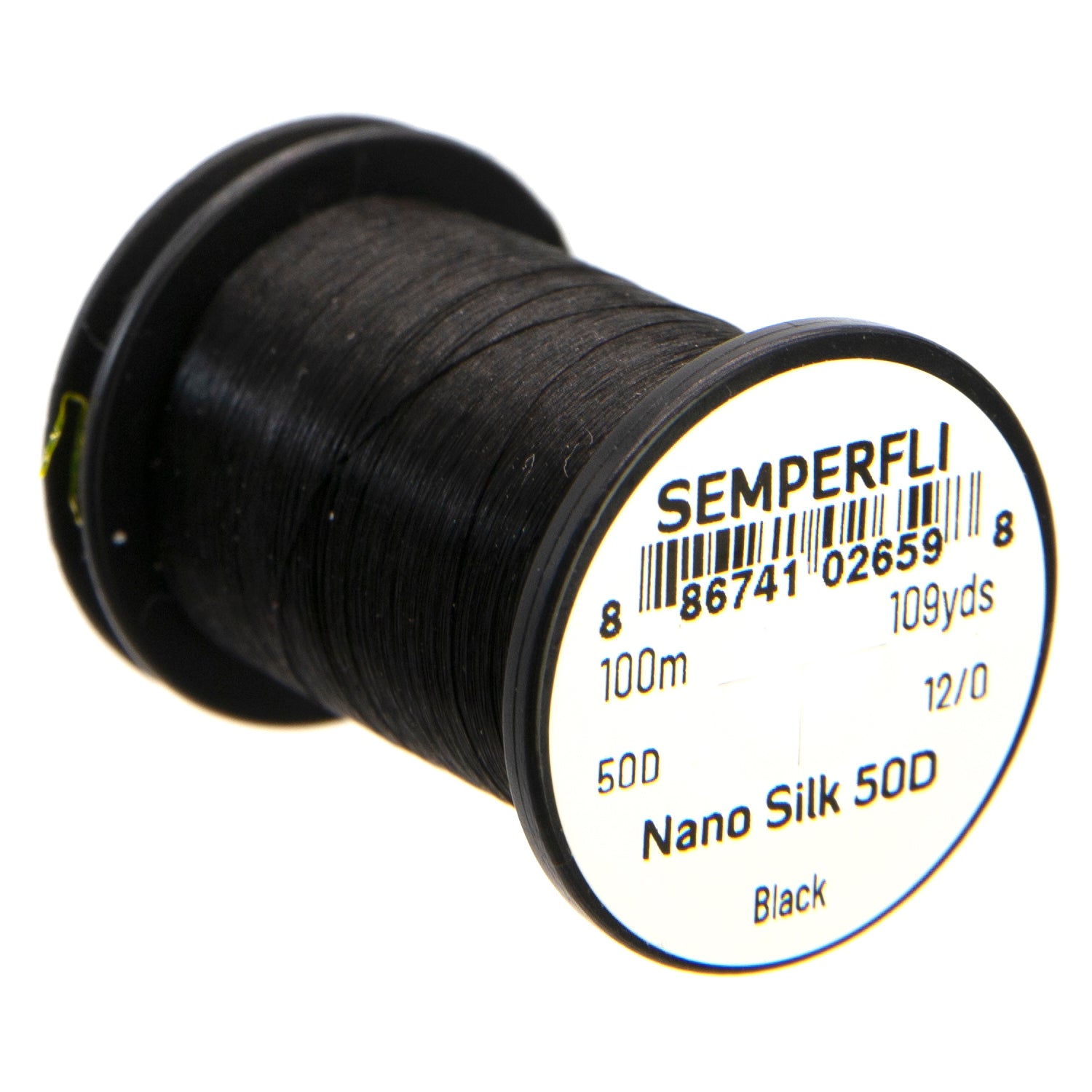 50D 100m Black Nano Silk Professional Fly Tying Thread - SEMPERFLI, Fly Fishing Australia, NZ