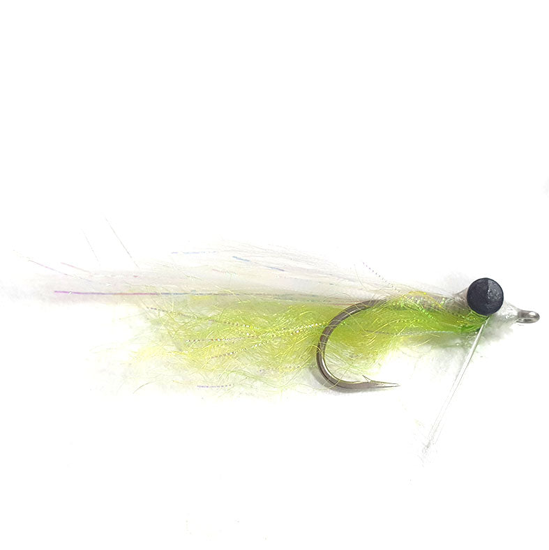 Chartreuse White Clouser weed guard Australia
