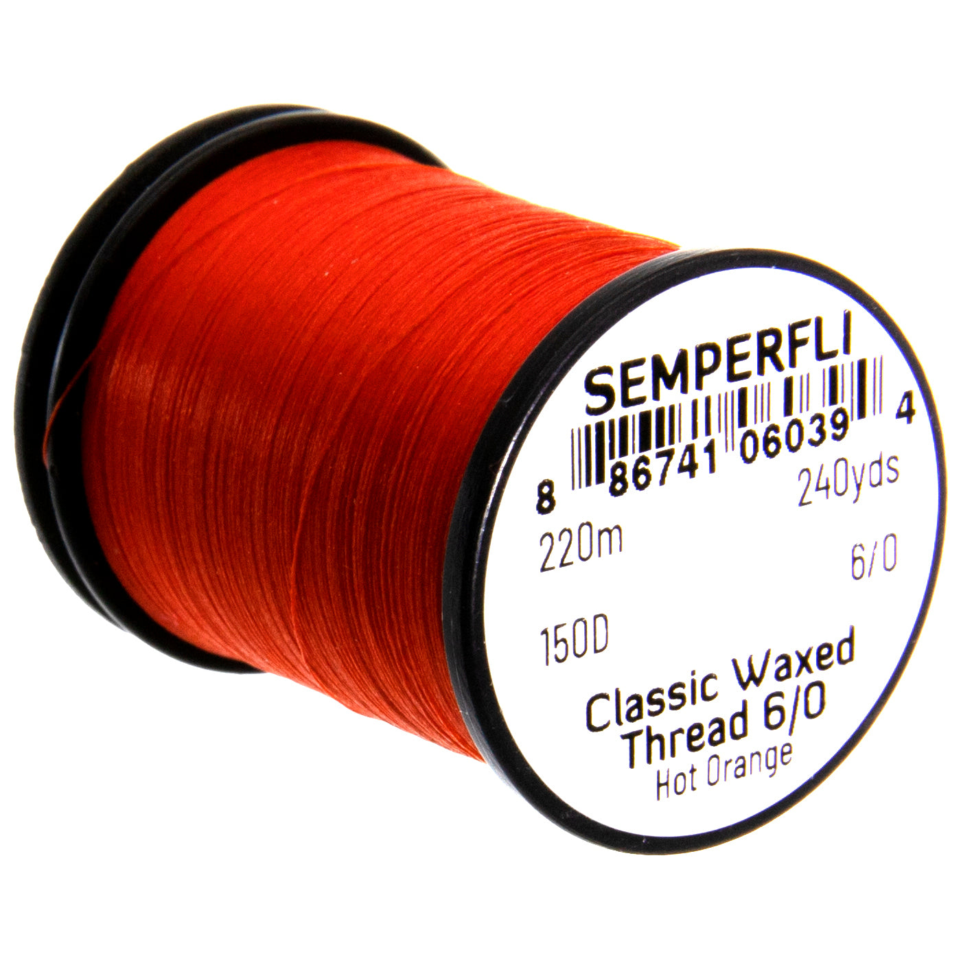 Classic Waxed Thread Hot Orange - Semperfli, Australia, NZ