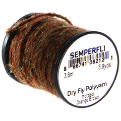 Dry Fly Poly Yarn Mottled Orange Brown - Semperfli, Australia, NZ