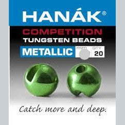 Green Metallic Tungsten Bead Slotted - Hanak Competition Australia NZ