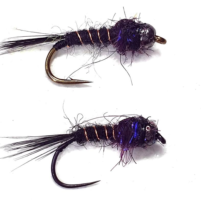 Claret Sparkle Dub. Black Bead Head Flashback Nymph Australia