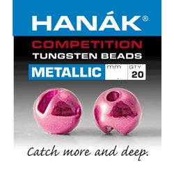 Hanak Tungsten Slotted Beads - Dark Pink, Fly Fishing Australia, New Zealand